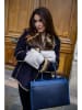 Victor & Hugo Paris Leder-Henkeltasche "Nina" in Dunkelblau - (B)37 x (H)27 x (T)12 cm