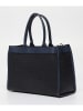 Victor & Hugo Paris Leder-Henkeltasche "Nina" in Dunkelblau - (B)37 x (H)27 x (T)12 cm