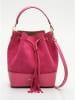 Victor & Hugo Paris Leder-Schultertasche "Livy" in Pink - (B)21,5 x (H)27 x (T)15 cm