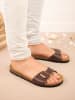 BABUNKERS Family Leren slippers bruin