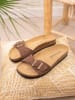 BABUNKERS Family Leren slippers bruin