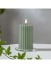 STAR Trading LED-Wachskerze "Flamme Stripe" in Grün - (H)15 cm