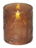 STAR Trading LED-Wachskerze "Flamme Leaf" in Hellbraun - (H)10 cm