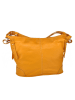 ORE10 Skórzana torebka "Roers" w kolorze musztardowym - 34 x 24 x 12 cm