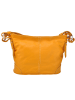 ORE10 Skórzana torebka "Roers" w kolorze żółtym - 34 x 24 x 12 cm