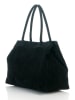 ORE10 Leren shopper "Plaso" zwart - (B)41 x (H)28 x (D)7 cm