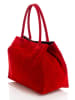 ORE10 Leren shopper "Plaso" rood - (B)41 x (H)28 x (D)7 cm