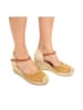 Qualä Sandały w kolorze beżowo-jasnobrązowym na koturnie