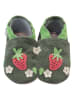 HOBEA-Germany Leder-Krabbelschuhe "Erdbeere" in Khaki