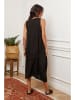 Joséfine Leinen-Kleid in Schwarz