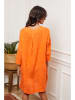 Joséfine Lniana sukienka w kolorze pomarańczowym