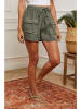 Fleur de Lin Leinen-Shorts "Boristo" in Khaki