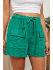Joséfine Leinen-Shorts in Grün