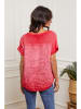 La Compagnie Du Lin Lniana koszulka w kolorze czerwonym