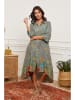La Compagnie Du Lin Leinen-Kleid in Khaki