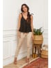 Fleur de Lin Lniany top "Filiale" w kolorze czarnym