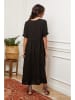 La Compagnie Du Lin Leinen-Kleid in Schwarz