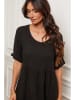 La Compagnie Du Lin Leinen-Kleid in Schwarz