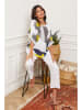 Fleur de Lin Leinen-Bluse "Krik" in Weiß/ Bunt
