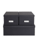 BigsoBox 3-delige set: opbergboxen "Inge" zwart