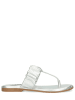 Mexx Skórzane klapki w kolorze srebrnym