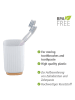 Wenko 2-delige set: tandenborstelbekers "Rotello" wit - (B)8,6 x (H)11,1 x (D)8,6 cm