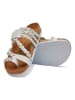 Comfortfusse Leren teenslippers wit