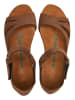 Comfortfusse Leder-Sandalen in Hellbraun