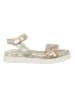 Patrizia Pepe Leren sandalen zilverkleurig/goudkleurig