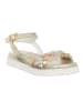 Patrizia Pepe Leren sandalen zilverkleurig/goudkleurig