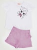 Denokids 2-delige outfit wit/violet