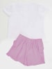 Denokids 2-delige outfit wit/violet