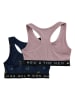 The NEW 2-delige set: sportbeha's lichtroze/donkerblauw