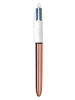 Bic Vierfarb-Druckkugelschreiber "4 colours - Roségold" - 12 Stück