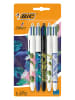 Bic Vierfarb-Druckkugelschreiber "Botanik" - 5 Stück