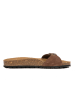 billowy Skórzane klapki w kolorze brązowym