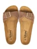 billowy Leren slippers beige