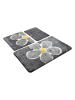Elizabed 3er-Set: Badvorleger "Flower" in Grau