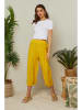 Lin Passion Lniane spodnie w kolorze żółtym