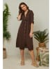 Lin Passion Leinen-Kleid in Braun