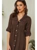 Lin Passion Leinen-Kleid in Braun