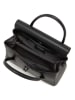Mia Tomazzi Leder-Henkeltasche "Viserba" in Schwarz - (B)30 x (H)24 x (T)13 cm