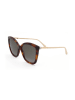 Jimmy Choo Damen-Sonnenbrille in Braun-Gold/ Grau