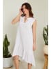 Le Monde du Lin Lniana sukienka w kolorze białym
