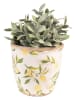 Clayre & Eef Doniczka w kolorze żółtym - wys. 16 x Ø 17 cm
