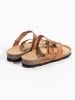BAYTON Leren teenslippers "Triade" lichtbruin