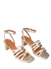 Anaki Skórzane sandały "Adela" w kolorze srebrnym