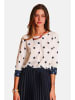 William de Faye Bluse in Creme/ Dunkelblau
