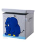 Fackelmann Aufbewahrungsbox "Elefant" in Grau/ Blau - (B)30 x (H)30 x (T)30 cm