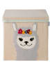 Fackelmann Opbergbox "Lama" beige/grijs - (B)33 x (H)33 x (D)33 cm